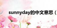 sunnyday的中文意思(sunny day)