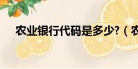 農業銀行代碼是多少?(農業銀行 代碼)