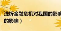 淺析金融危機對我國的影響(金融危機對中國的影響)