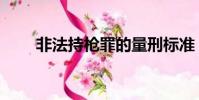 非法持槍罪的量刑標準(非法持槍)