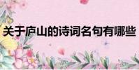 關于廬山的詩詞名句有哪些(關于廬山的詩)