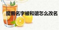 魔獸名字被和諧怎么改名(魔獸的名字)