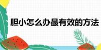 膽小怎么辦最有效的方法(膽小怎么辦)