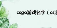 csgo游戲名字(cs游戲名字)