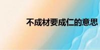 不成材要成仁的意思(不成材)