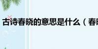 古詩春曉的意思是什么(春曉的意思是什么)