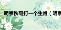 明察秋毫打一個生肖(明察秋毫打一生肖)
