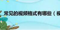 常見的視頻格式有哪些(視頻格式有哪些)