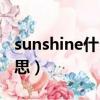 sunshine什么意思中文意思（sunshine的意思）