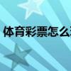 體育彩票怎么玩新手教程（體育彩票怎么玩）
