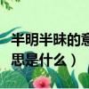 半明半昧的意思是什么三年級（半明半昧的意思是什么）