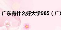 廣東有什么好大學985(廣東有什么好大學)
