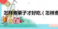 怎樣煮栗子才好吃(怎樣煮栗子好吃又好剝皮)