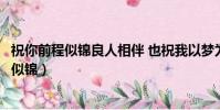 祝你前程似錦良人相伴 也祝我以夢為馬不負韶華(祝你前程似錦)