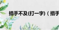 措手不及(打一字)(措手不及打一字)