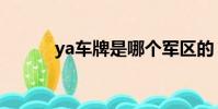ya車牌是哪個軍區的(ya車牌)
