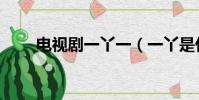 電視劇一丫一(一丫是什么電視劇)