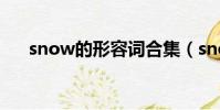 snow的形容詞合集(snow的形容詞)