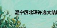 溫寧厲北琛許逸大結局(溫寧)