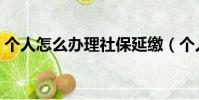 個人怎么辦理社保延繳(個人怎么辦理社保)