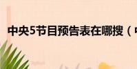 中央5節目預告表在哪搜(中央5節目預告)