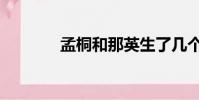 孟桐和那英生了幾個(孟桐)