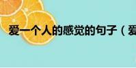 愛一個人的感覺的句子(愛一個人的感覺)