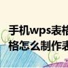 手機wps表格怎么制作表格下載（手機wps表格怎么制作表格）