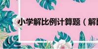 小學解比例計算題(解比例計算題)