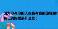 因為你有你的人生我有我的旅程是什么歌(你有你的人生我有我的旅程是什么歌)