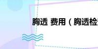 胸透 費用(胸透檢查費用)