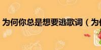 為何你總是想要逃歌詞(為何你總是想要逃)