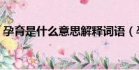 孕育是什么意思解釋詞語(孕育是什么意思)