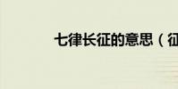 七律長征的意思(征的意思)