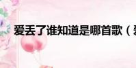 愛丟了誰知道是哪首歌(愛丟了誰知道)