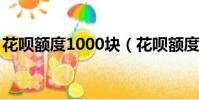 花唄額度1000塊(花唄額度1000買3000的)