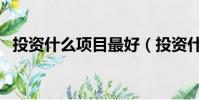 投資什么項目最好(投資什么項目最賺錢)