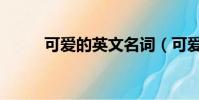 可愛的英文名詞(可愛的英文名)