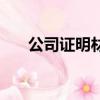 公司證明材料說明怎么寫（公司證明）