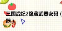 三國戰紀2隱藏武器密碼(三國戰紀2隱藏武器)