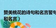 贊美桃花的詩句和名言警句(贊美桃花的詩句和名言)