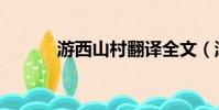 游西山村翻譯全文(游西山村)