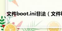 文件boot.ini非法(文件boot ini非法)