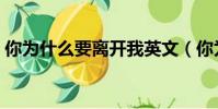 你為什么要離開我英文(你為什么要離開我)