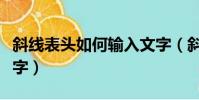 斜線表頭如何輸入文字(斜線表頭怎么輸入文字)