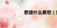素縷什么意思(素縷)