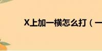 X上加一橫怎么打(一橫怎么打)