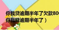 你我貸逾期半年了欠款8000不還會怎么樣(你我貸逾期半年了)