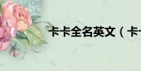 卡卡全名英文(卡卡全名)