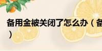 備用金被關閉了怎么辦(備用金突然被關閉了)